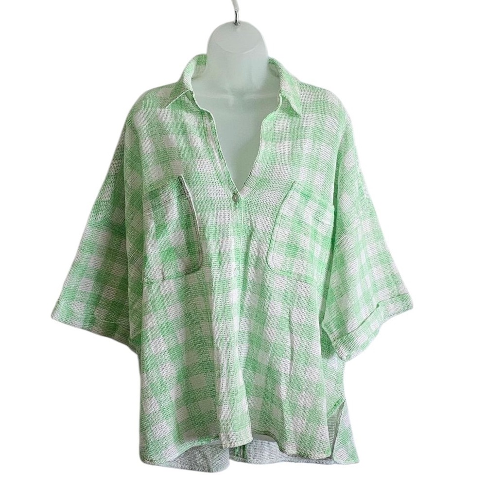 Out From Under Beach Boardwalk Button-Down Mesh Shirt Urban Outfitters‎ Size M